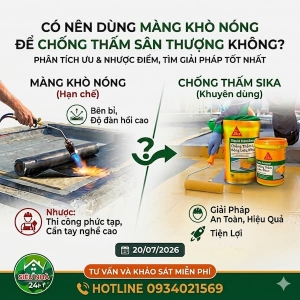 Có Nên Dùng Màng Khò Nóng Để Chống Thấm Sân Thượng Không?