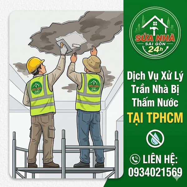 Dịch vụ xử lý trần nhà bị thấm nước tại TPHCM